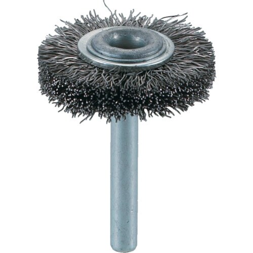 軸付ホイールブラシ φ38X軸6 ステンレス線
