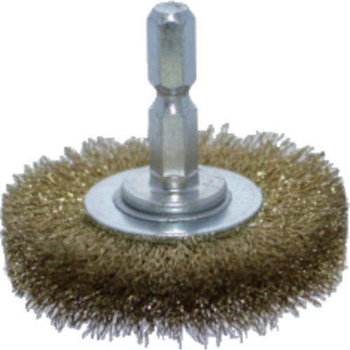 軸付ホイールブラシ φ50X軸6.35 真鍮線