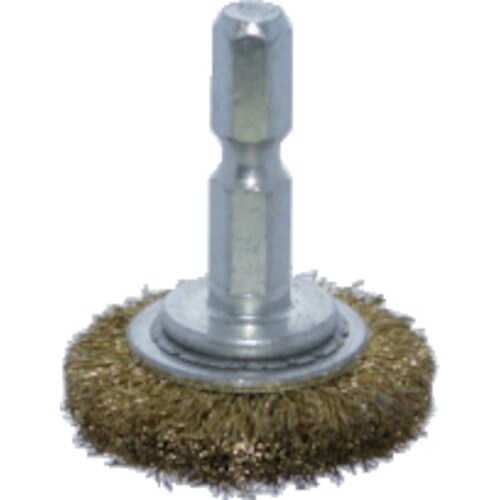 軸付ホイールブラシ φ32X軸6.35 真鍮線