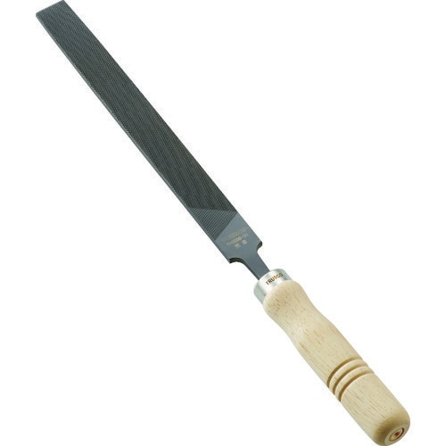 鉄工用ヤスリ 木柄付 平 荒目 刃長200