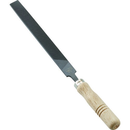 鉄工用ヤスリ 木柄付 平 中目 刃長200