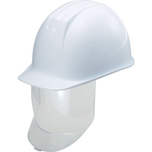 大型シールド面付ヘルメット 溝付 ホワイト