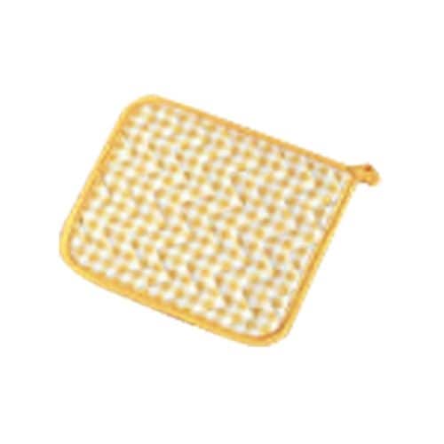 TKG チェック布製ポットホルダー イエロー