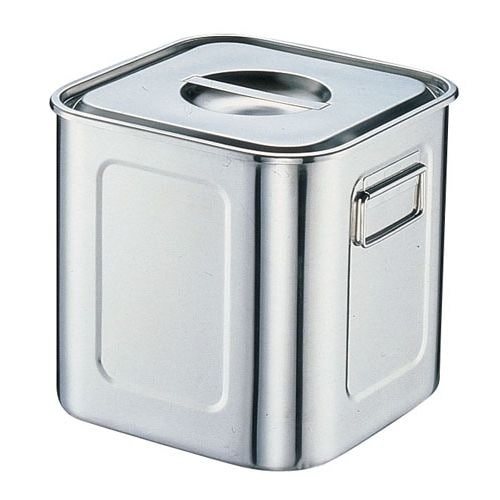 18−8深型角キッチンポット (手付)25.5cm