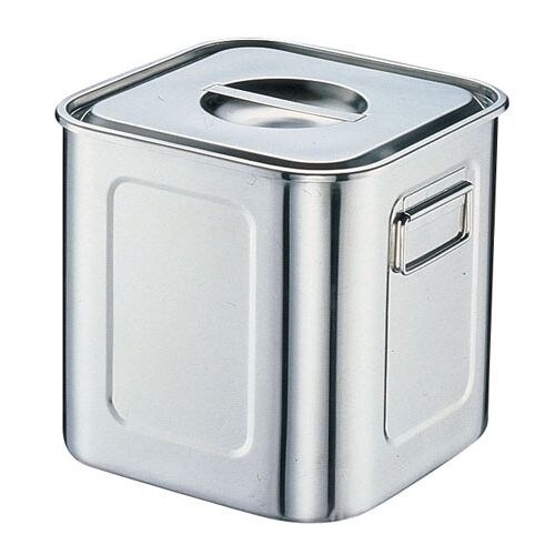 18−8深型角キッチンポット (手付) 33cm