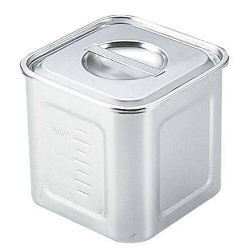 モリブデン深型角キッチンポット 目盛付 12cm