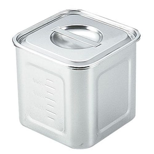 モリブデン深型角キッチンポット 目盛付 18cm