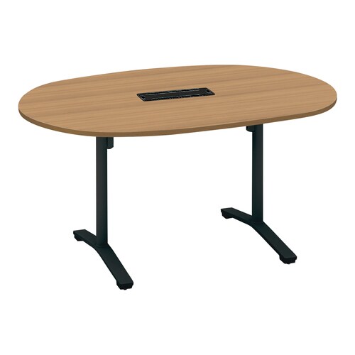 ビエナ 固定楕円形配線T塗装黒脚キャスタ幅150M