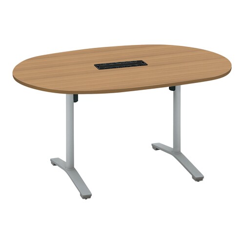 ビエナ 固定楕円形配線T塗装銀脚キャスタ幅150M