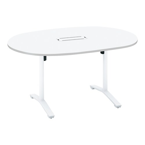 ビエナ固定楕円形配線付T塗装白脚キャスタ幅150W