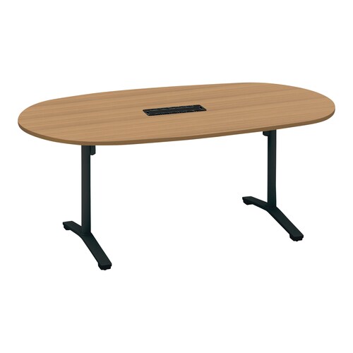 ビエナ 固定楕円形配線T塗装黒脚キャスタ幅180M