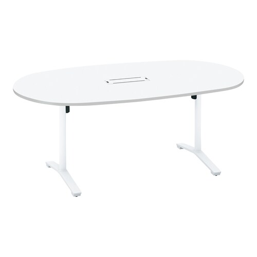 ビエナ固定楕円形配線付T塗装白脚キャスタ幅180W