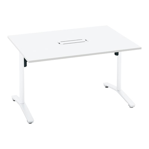 ビエナ固定角形配線付T塗装白脚キャスタ12090W