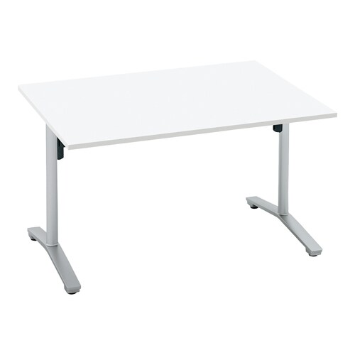 ビエナ固定角形T塗装銀脚キャスタ幅120奥行90W