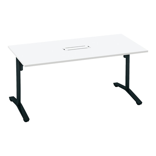 ビエナ固定角形配線付T塗装黒脚キャスタ15075W