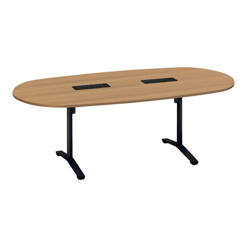 ビエナ固定楕円形配線付T塗装黒脚キャスタ幅210M