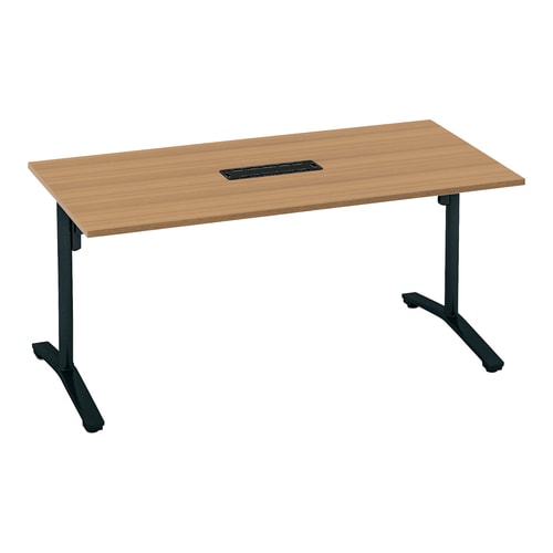 ビエナ固定角形配線付T塗装黒脚キャスタ15075M