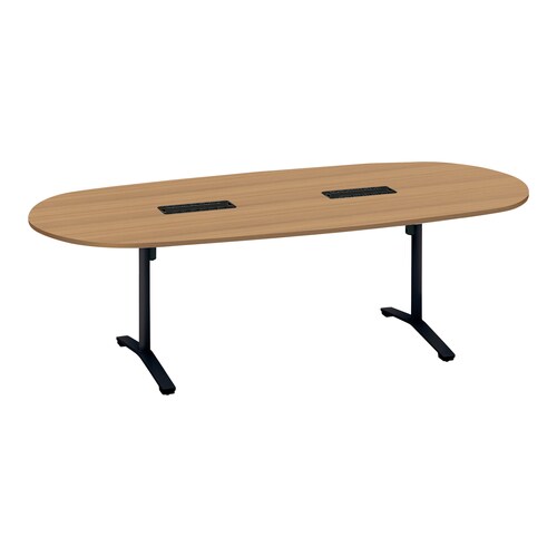 ビエナ固定楕円形配線付T塗装黒脚キャスタ幅240M