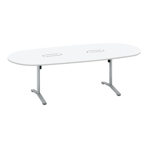 ビエナ固定楕円形配線T塗装銀脚アジャスタ幅240W