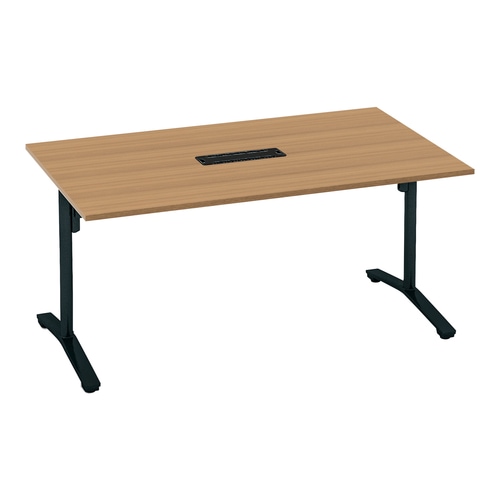 ビエナ固定角形配線付T塗装黒脚キャスタ15090M