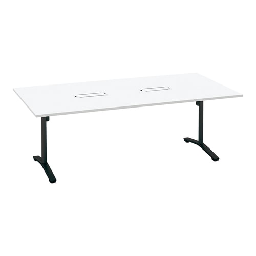 ビエナ 固定角形配線付T塗装黒脚キャスタ幅210W