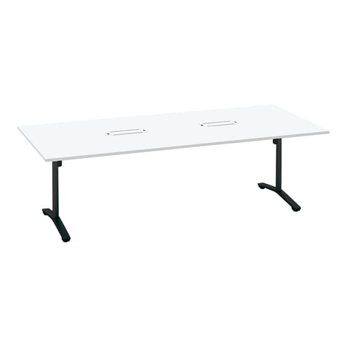 ビエナ 固定角形配線付T塗装黒脚キャスタ幅240W