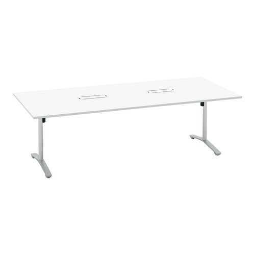 ビエナ 固定角形配線付T塗装銀脚キャスタ幅240W