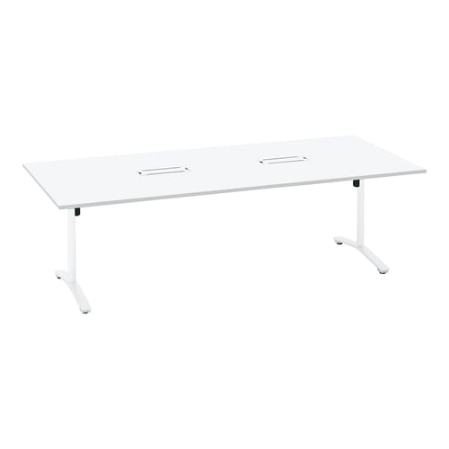 ビエナ 固定角形配線付T塗装白脚キャスタ幅240W