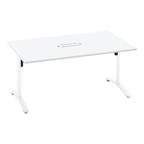 ビエナ固定角形配線付T塗装白脚キャスタ15090W