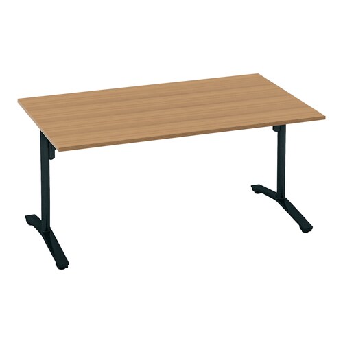 ビエナ固定角形T塗装黒脚キャスタ幅150奥行90M