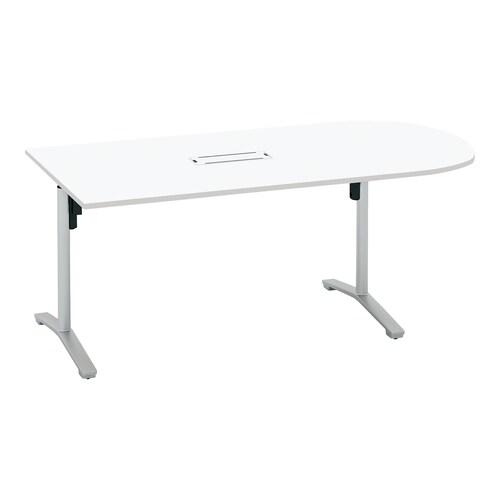 ビエナ固定U字形配線付T塗装銀脚キャスタ幅180W