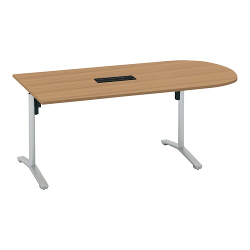 ビエナ 固定U字形配線T塗装銀脚キャスタ幅180M