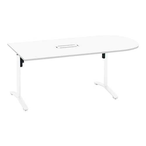 ビエナ固定U字形配線付T塗装白脚キャスタ幅180W