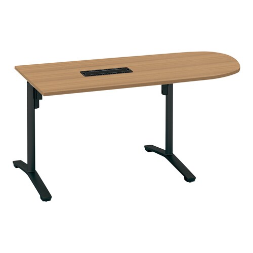 ビエナ 固定U字形配線T塗装黒脚キャスタ幅150M