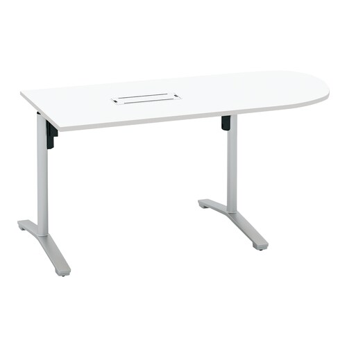 ビエナ固定U字形配線付T塗装銀脚キャスタ幅150W