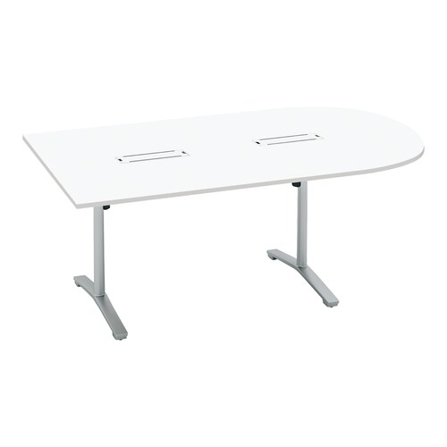 ビエナ 固定U字形配線T塗装銀脚キャスタ幅210W