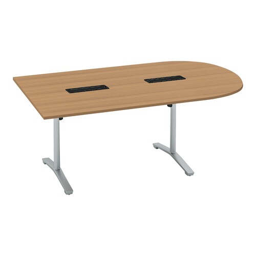 ビエナ固定U字形配線付T塗装銀脚キャスタ幅210M