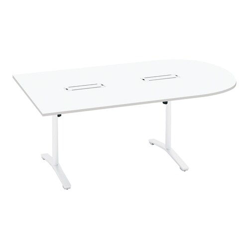 ビエナ 固定U字形配線T塗装白脚キャスタ幅210W