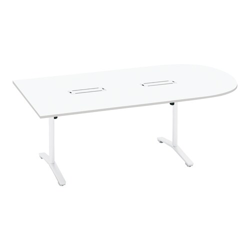 ビエナ 固定U字形配線T塗装白脚キャスタ幅240W