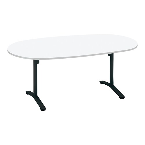 ビエナ フラップ楕円形T塗装黒脚キャスタ幅180W