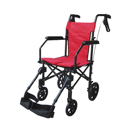折畳み式介助車椅子ハンディーライトプラス レッド