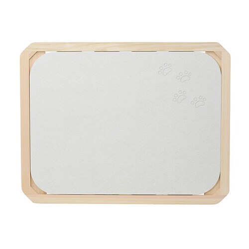 珪藻土バスマット 桧フレームセット大 猫のあしあと