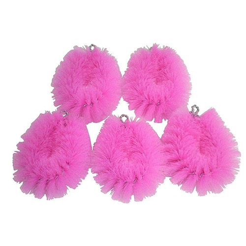 抜けにくいPPたわし 5個入 ピンク