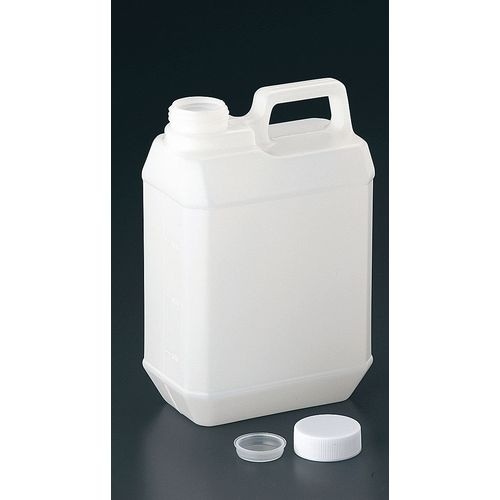 PE 手付平角ボトル 2L (中栓・キャップ付)