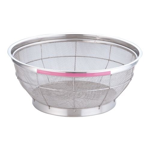 NEWマンモスカラー 浅型ざる 33cm ピンク