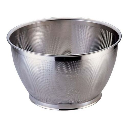 UK18−8パンチング米揚ざる 35cm