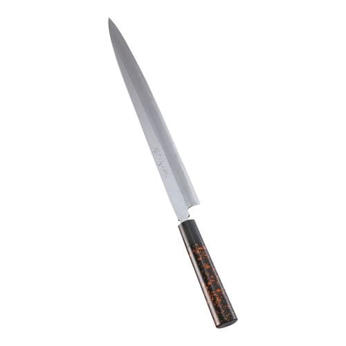 歌舞伎調和庖丁 忠舟 柳刃 33cm 黒金茶