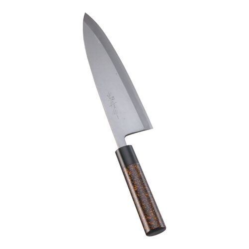 歌舞伎調和庖丁 忠舟 出刃 24cm 黒金茶