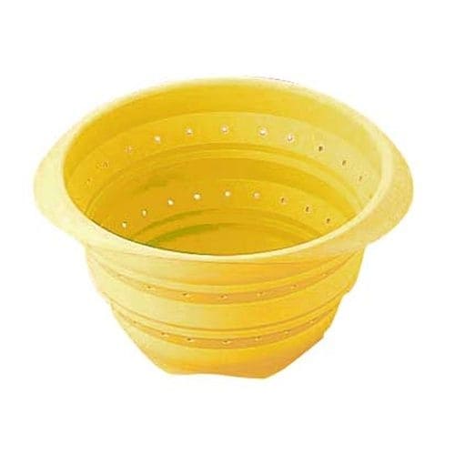 シリコンおりたたみ水切りボウル イエロー