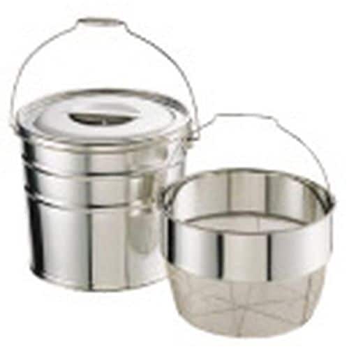 18−8バケット2洗いカゴタイプ 15L 荒目